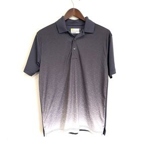 NICKLAUS Mens Small Ombre Gray White StayDri Short Sleeve Golf Polo Shirt G3
